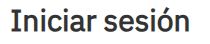Iniciar sesión